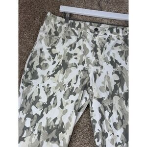 Legacy Womens Grey White Camo Print Skinny Pants High Stretch Large Stretchy QVC